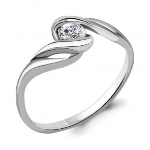 Кольцо из белого золота AQUAMARINE с бриллиантом 961989 фото