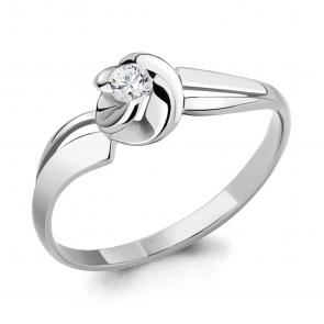 Кольцо из белого золота AQUAMARINE с бриллиантом 962116 фото