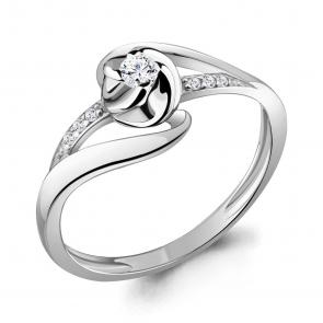 Кольцо из белого золота AQUAMARINE с бриллиантом 962196 фото