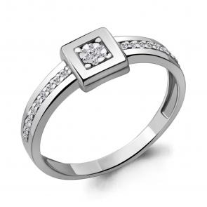 Кольцо из белого золота AQUAMARINE с бриллиантом 962777 фото