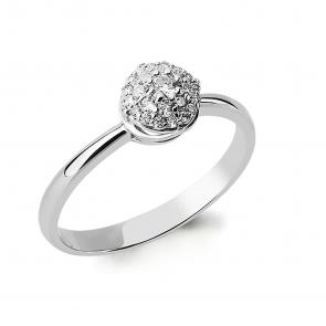 Кольцо из белого золота AQUAMARINE с бриллиантом 963122 фото