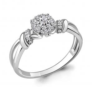 Кольцо из белого золота AQUAMARINE с бриллиантом 963123 фото