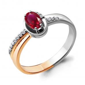 Золотое кольцо AQUAMARINE с бриллиантом и рубином 963631кр фото