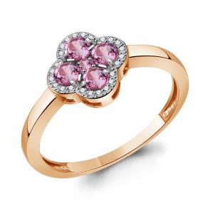 Золотое кольцо AQUAMARINE с бриллиантом и сапфиром 964489кс фото