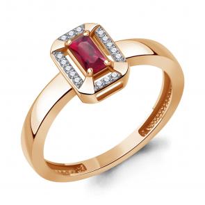 Золотое кольцо AQUAMARINE с бриллиантом и рубином 964625кр фото
