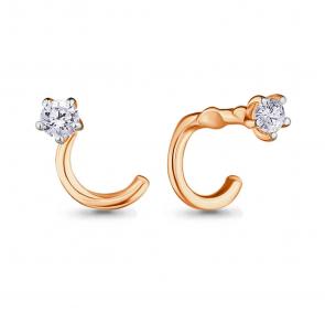 Золотой пирсинг в нос AQUAMARINE с бриллиантом 970009к фото