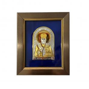 Икона из серебра ручной работы Николай Чудотворец ИП Шавкунов ИН 9800007-с фото