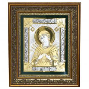 Икона из серебра ручной работы Божией Матери Семистрельная ИП Шавкунов ИН 9804015-з фото