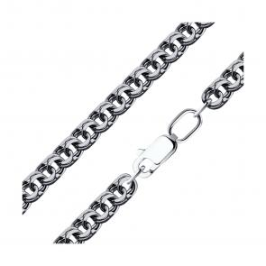 Цепь плетение Бисмарк из черненого серебра SOKOLOV 998140704 фото