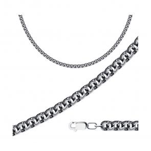 Цепь плетение Бисмарк из черненого серебра SOKOLOV 998141204 фото