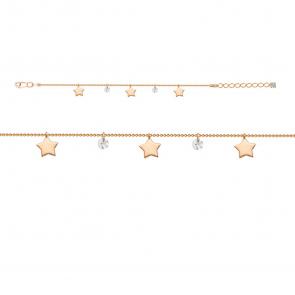 Золотой браслет на ногу КЮЗ Del'ta с фианитом D015133 фото