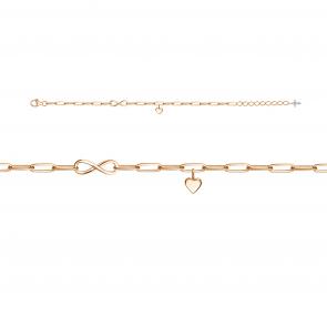 Золотой браслет на ногу КЮЗ Del'ta с фианитом D0153615 фото