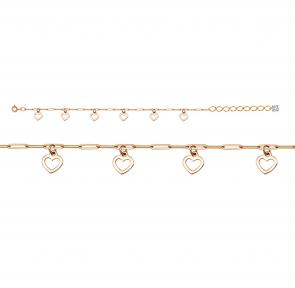 Золотой браслет на ногу КЮЗ Del'ta с фианитом D0154149 фото