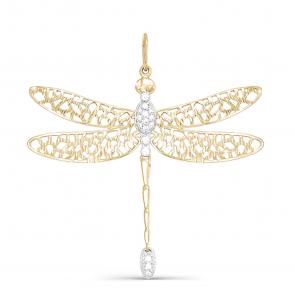 Золотая подвеска КЮЗ Del'ta с фианитом D030559 фото