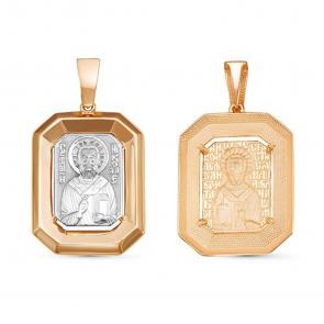 Золотая подвеска-иконка Святитель Николай Чудотворец КЮЗ Del'ta D035675 фото