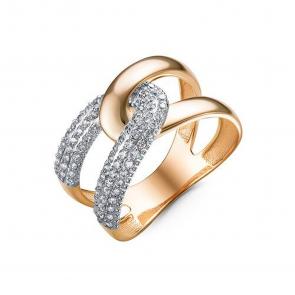 Золотое кольцо КЮЗ Del'ta с фианитом D1105716 фото