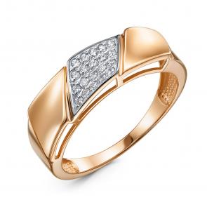 Золотое кольцо КЮЗ Del'ta с фианитом D1108219 фото