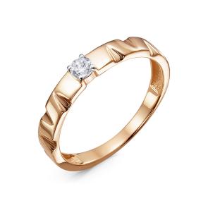 Золотое кольцо КЮЗ Del'ta с фианитом D1108302 фото