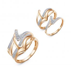 Золотое кольцо КЮЗ Del'ta с фианитом D1108357 фото