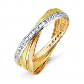 Золотое кольцо КЮЗ Del'ta с фианитом D114119 фото