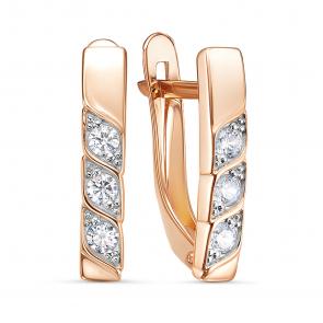 Золотые серьги КЮЗ Del'ta с фианитом D1208214 фото