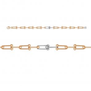 Золотой браслет КЮЗ Del'ta с фианитом D7703877 фото