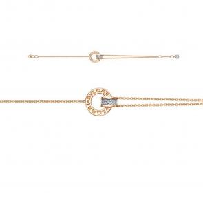 Золотой браслет КЮЗ Del'ta с фианитом D7705722 фото