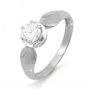 Кольцо из белого золота КЮЗ Del'ta с бриллиантом DБР110299 фото