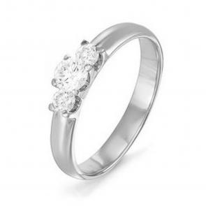 Кольцо из белого золота КЮЗ Del'ta с бриллиантом DБР110835 фото