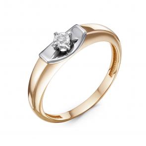 Золотое кольцо КЮЗ Del'ta с бриллиантом DБР111569 фото