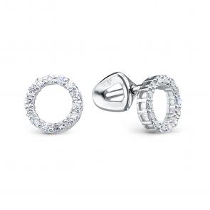 Серьги из белого золота КЮЗ Del'ta с бриллиантом DБР152480б фото