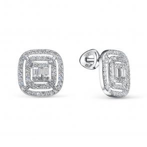 Серьги из белого золота КЮЗ Del'ta с бриллиантом DБР152600б фото
