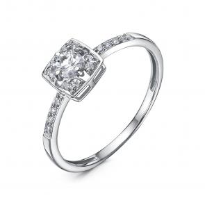 Кольцо из белого золота КЮЗ Del'ta с фианитом Dб1106761 фото