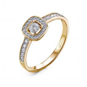 Кольцо из лимонного золота КЮЗ Del'ta с бриллиантом Dд1101860рл фото