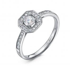 Кольцо из белого золота КЮЗ Del'ta с бриллиантом Dд1101869рб фото