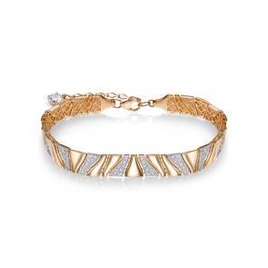 Золотой браслет КЮЗ Del'ta с фианитом Dдф7702190р фото