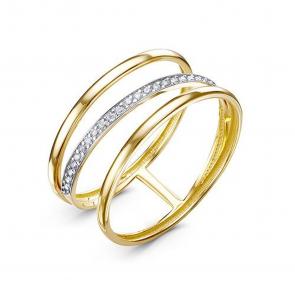 Кольцо из лимонного золота КЮЗ Del'ta с фианитом Dл1102785 фото