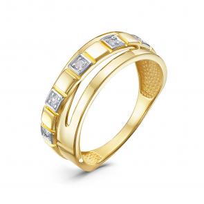 Кольцо из лимонного золота КЮЗ Del'ta с фианитом Dл1106885 фото