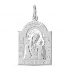 Серебряная подвеска-иконка Божией Матери Казанская КЮЗ Del'ta Dс030277 фото