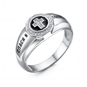 Серебряное кольцо-крест КЮЗ Del'ta с фианитом Dс0405019 фото