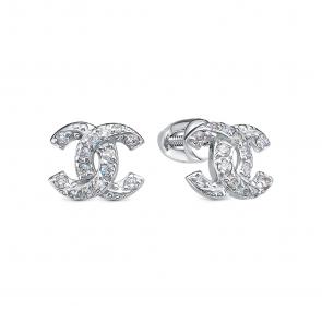 Серебряные серьги КЮЗ Del'ta с фианитом Dс0504749 фото