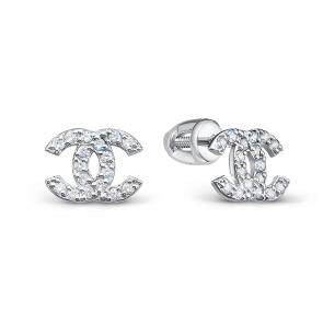 Серебряные серьги КЮЗ Del'ta с фианитом Dс0504851 фото