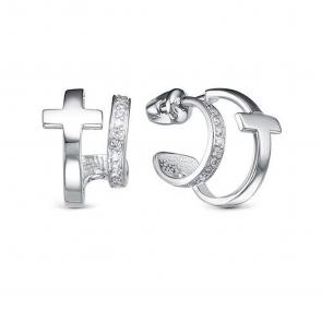 Серебряные серьги-кресты КЮЗ Del'ta с фианитом Dс0504972 фото