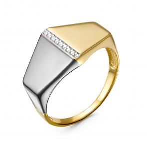 Кольцо из лимонного серебра КЮЗ Del'ta с фианитом Dс117743пзж фото