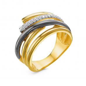 Кольцо из лимонного серебра КЮЗ Del'ta с фианитом Dс119035пзж фото