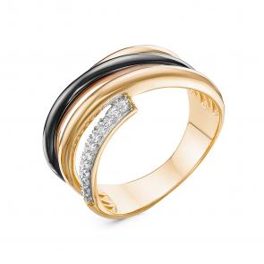 Кольцо из золочёного серебра КЮЗ Del'ta с фианитом Dс119044пз фото