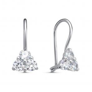 Серебряные серьги КЮЗ Del'ta с фианитом Dс1202630 фото