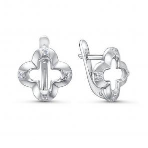 Серебряные серьги КЮЗ Del'ta с фианитом Dс1203413 фото