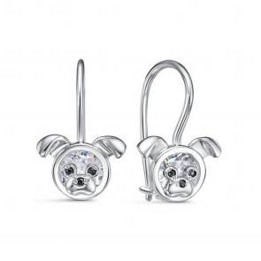 Серебряные серьги КЮЗ Del'ta с фианитом Dс1203715 фото