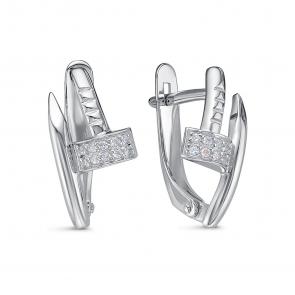 Серебряные серьги КЮЗ Del'ta с фианитом Dс1203961 фото